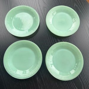 Vtg Anchor Hocking Fire King Jadeite Small Plates - Set of 4